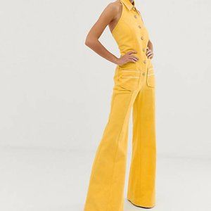 ISO Asos Dusty Daze flared button front retro jumpsuit